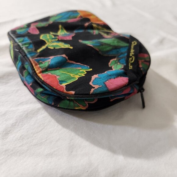 Vintage Oscar de la Renta Floral Print Zip Close Travel Toiletry Cosmetic Bag - Picture 5 of 12